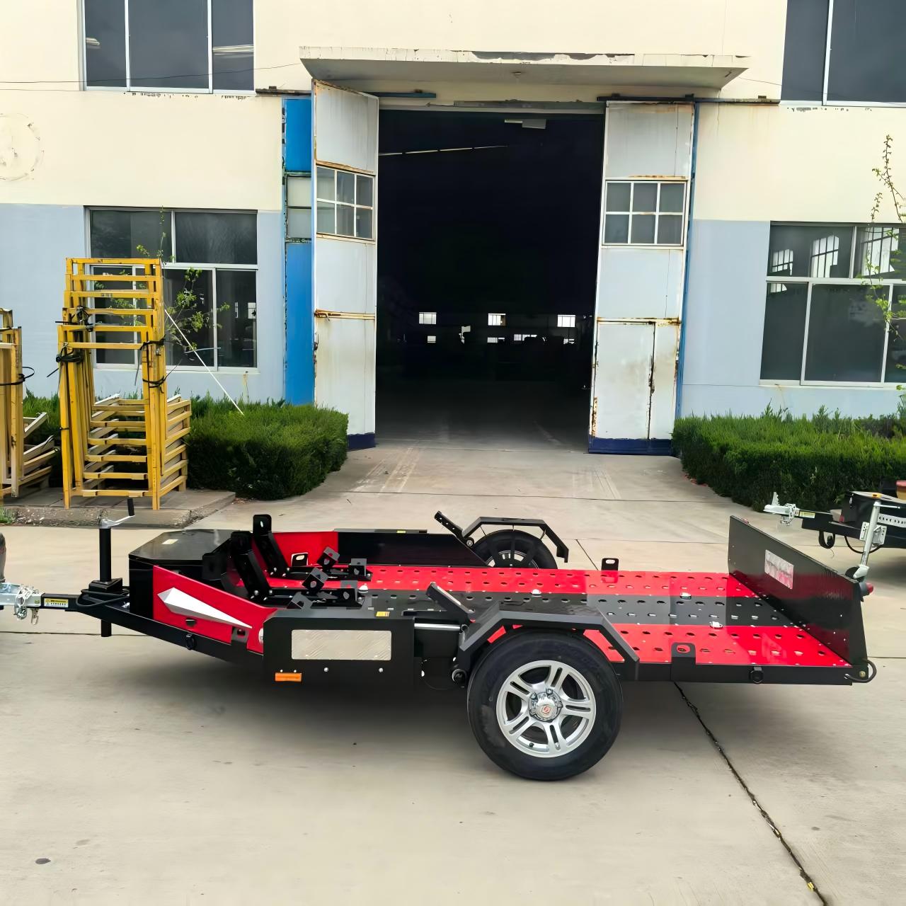 Best Model 190 Remote Control Hydraulic Lift 3-Bike Motorcycle Trailer from the Factory